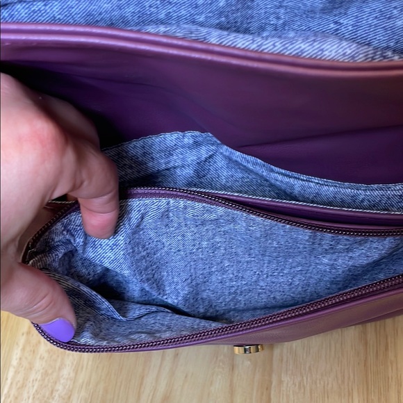 Urban Expressions Purple Crossbody Bag with Floral Perforations - Picture 6 of 8